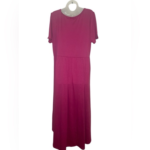 Lularoe New NWT Riley Plus Dress Raspberry Pink Size 3XL - Picture 2 of 7